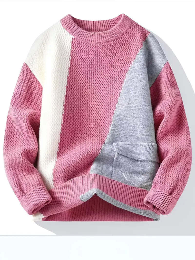 Soft Contrast Knit – Pink & Gray Edition