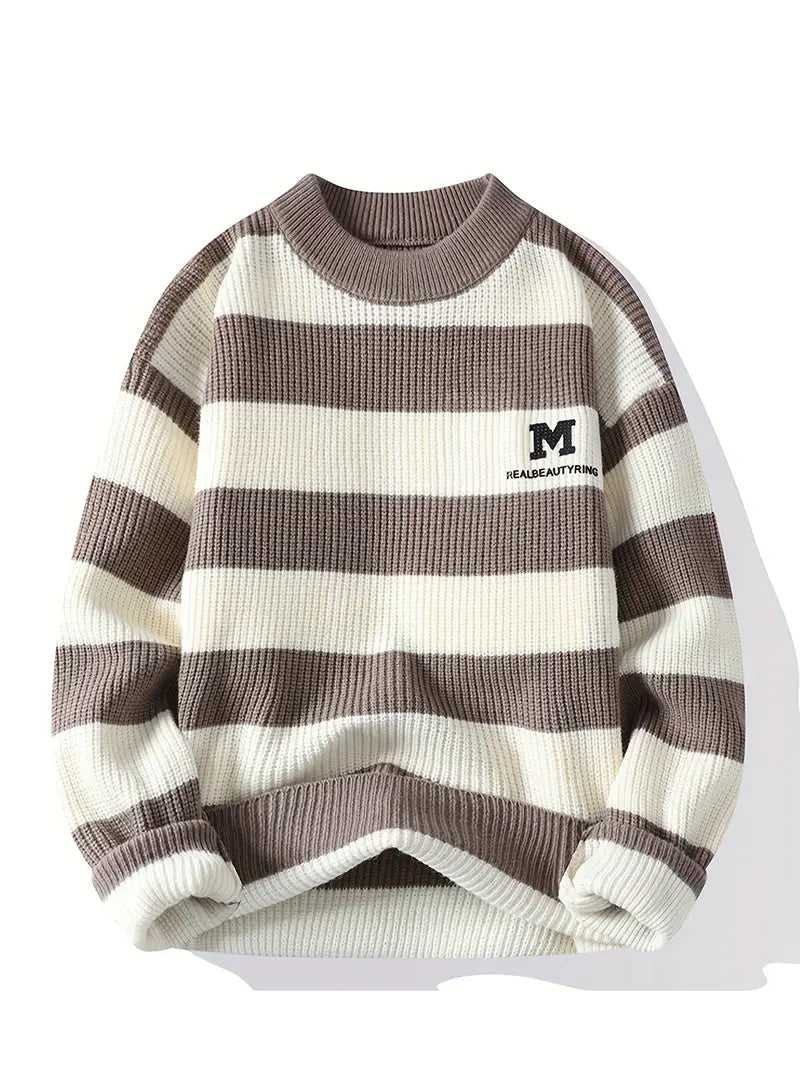 Blue Horizon Striped Pullover – Relaxed Fit