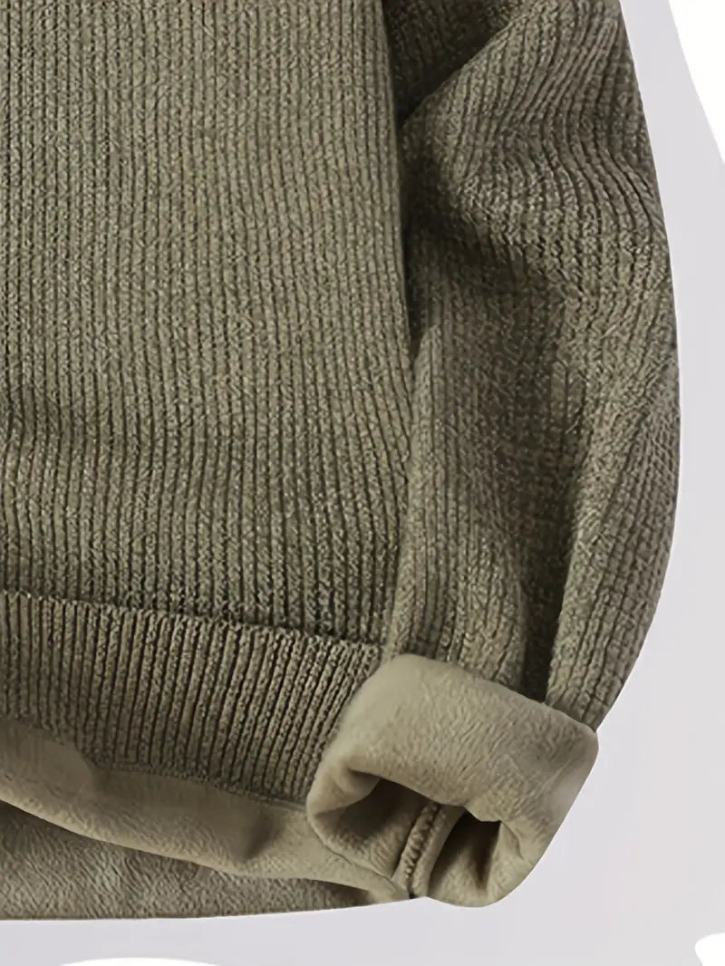 Clean Stitch Embroidered Sweater – Olive Green