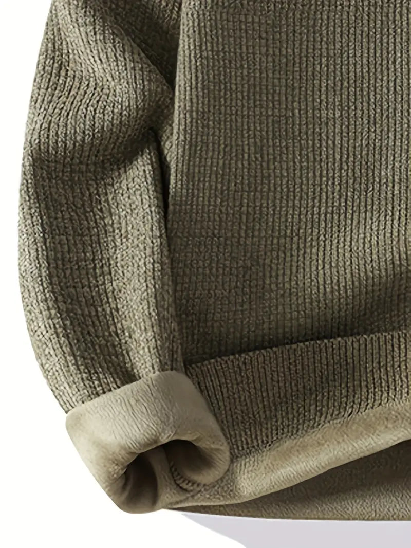 Clean Stitch Embroidered Sweater – Olive Green
